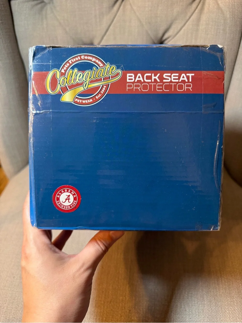 Pets First Collegiate Back Seat Protector in Alabama Crimson
